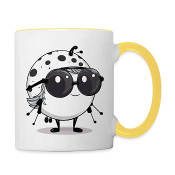 Ali ladybug - Contrasting Mug - white/yellow - Right