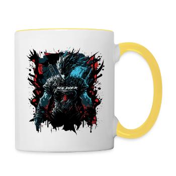 Gaming Soldier - Console de jeux vidéo PC Gamer - Mug contrasté - blanc/jaune - Droite