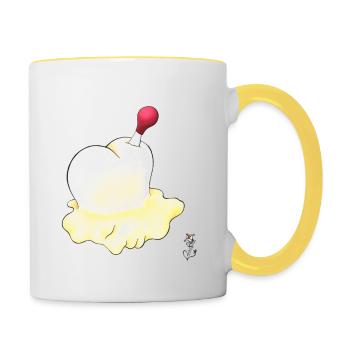 Petit Cœur de Beurre Fondu - Mug contrasté - blanc/jaune - Droite