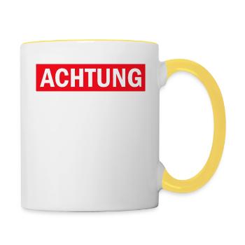 Handwerker Handyman Handwerk Werkzeug Baustelle - Tasse zweifarbig - Weiß/Gelb - Rechts