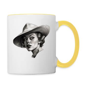 Vintage Vibes – Pin-up Beauty of the 20s - Contrasting Mug - white/yellow - Right