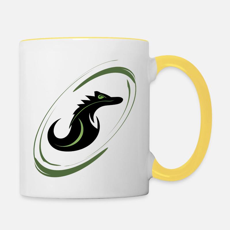 Alligator Logo - Contrasting Mug - white/yellow