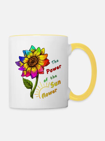 Sonnenblume - Tasse zweifarbig - Weiß/Gelb
