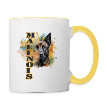 Malinois - Tasse zweifarbig - Weiß/Gelb - Rechts