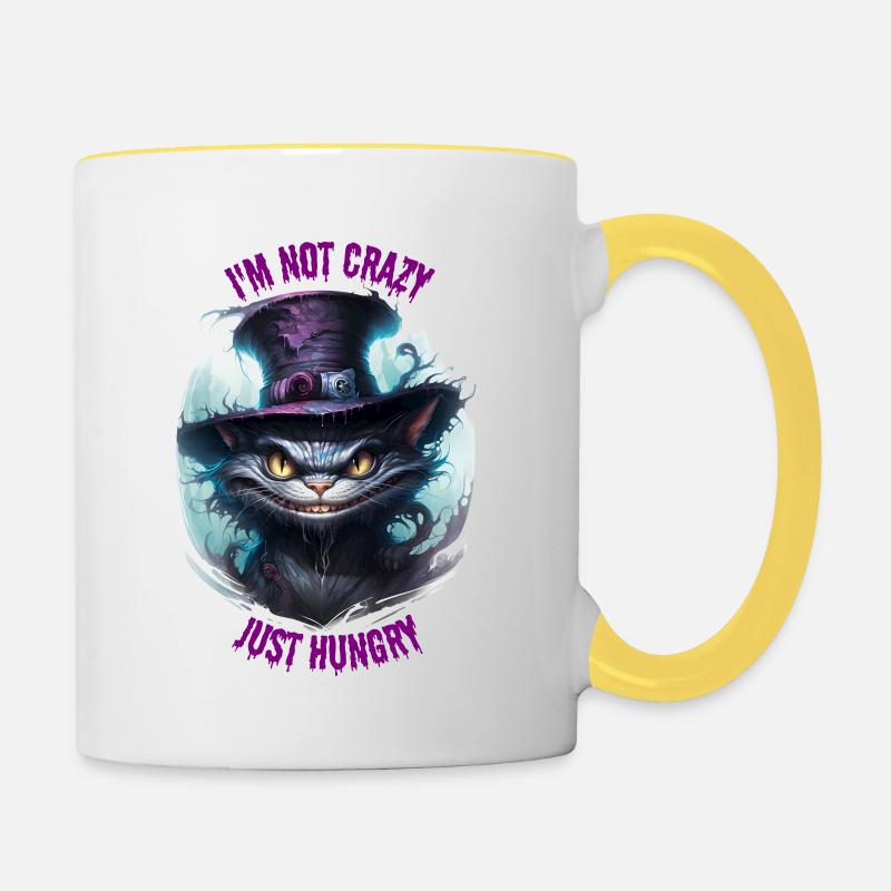 HUNGRY CHESHIRE CAT - Contrasting Mug - white/yellow