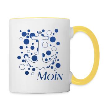 Moin - Tasse zweifarbig - Weiß/Gelb - Rechts