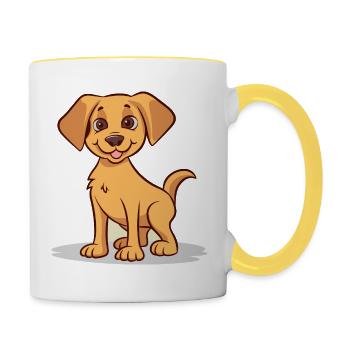 Conception de chien mignon pour les propriétaires de chiens - Mug contrasté - blanc/jaune - Droite