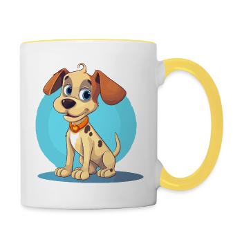 Conception de chien mignon pour les propriétaires de chiens - Mug contrasté - blanc/jaune - Droite