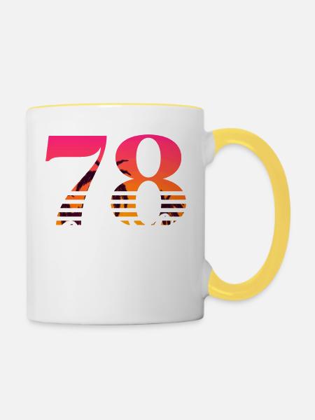 Jahrgang 1978-78th Anniversary - Tasse zweifarbig - Weiß/Gelb