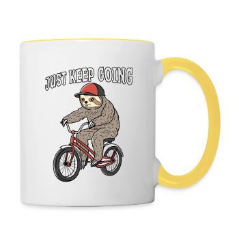 Keep Going Sloth - Contrasting Mug - white/yellow - Right