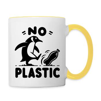 No Plastic - Tasse zweifarbig - Weiß/Gelb - Rechts