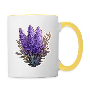 Lavendel - Tasse zweifarbig - Weiß/Gelb - Rechts