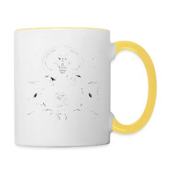 Boxeur - Mug contrasté - blanc/jaune - Droite
