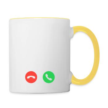 Je n'ai pas le Temp - Mon Chat m'appelle - Mug contrasté - blanc/jaune - Droite