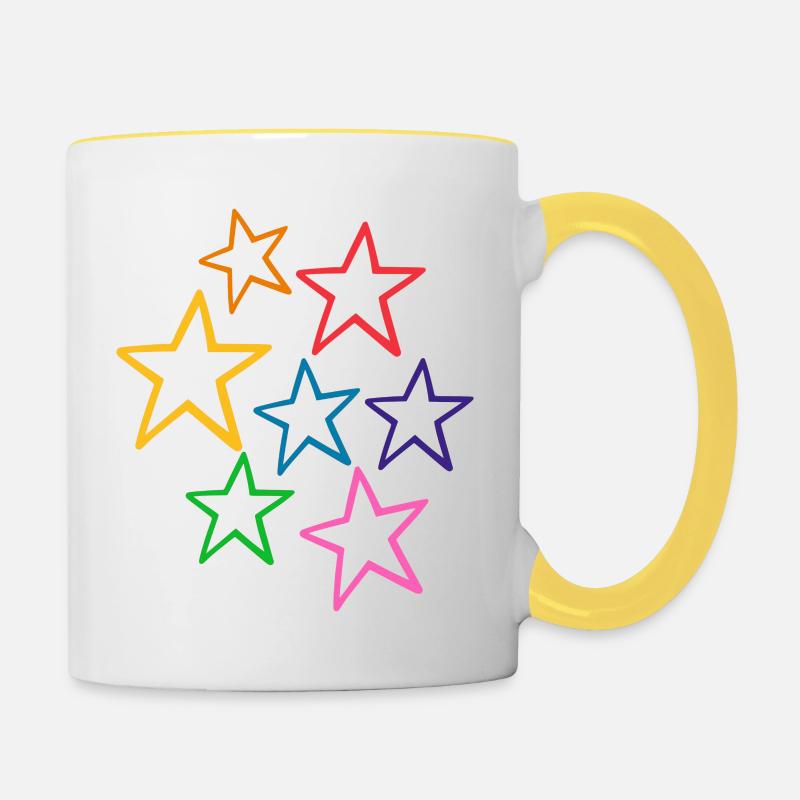 Étoile - Mug contrasté - blanc/jaune