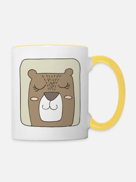 bärin - Tasse zweifarbig - Weiß/Gelb
