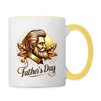 Vatertag - Tasse zweifarbig - Weiß/Gelb - Rechts