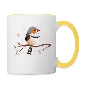 Niedlicher knolliger Zebrafink - Tasse zweifarbig - Weiß/Gelb - Rechts