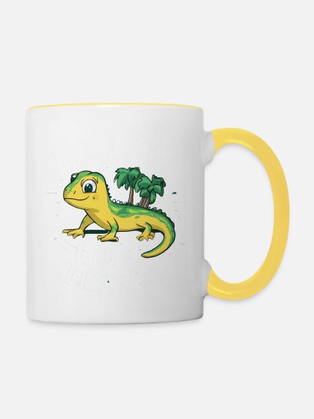 This Guy Loves Lizards - Tasse zweifarbig - Weiß/Gelb