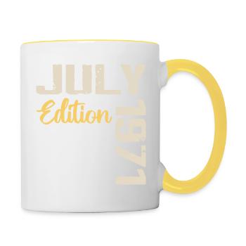 Juillet 1971 Chemise D’anniversaire Juillet 1971 - Mug contrasté - blanc/jaune - Droite