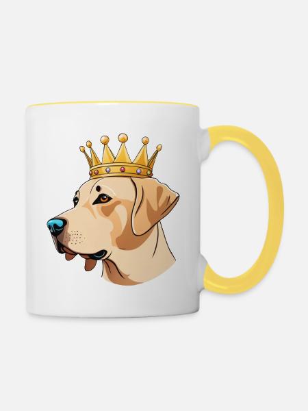 "Gekrönte Häupter" - Labrador - Tasse zweifarbig - Weiß/Gelb