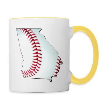 Georgia (USA) | real baseball | Map - Contrasting Mug - white/yellow - Right