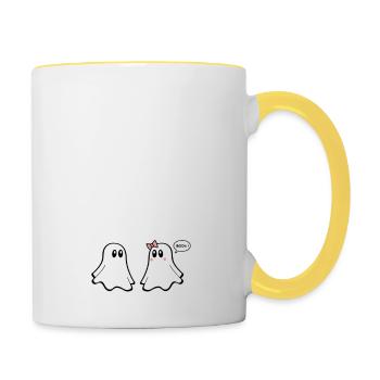 T-Shirts with Funny Phrases - Fantasmitas 11 - Contrasting Mug - white/yellow - Right