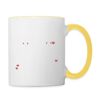 J'habite chez mes chats - Mug contrasté - blanc/jaune - Droite