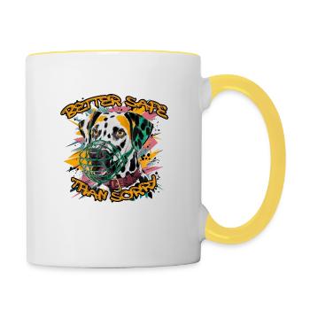 Better Safe Than Sorry - Dalmatiner Dalmatian - Tasse zweifarbig - Weiß/Gelb - Rechts