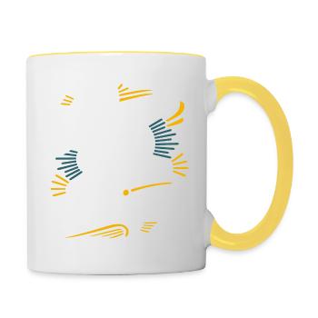 J'ai demandé à l'IA de me rendre intelligent - Mug contrasté - blanc/jaune - Droite