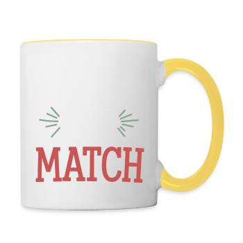 Jour de match - Mug contrasté - blanc/jaune - Droite