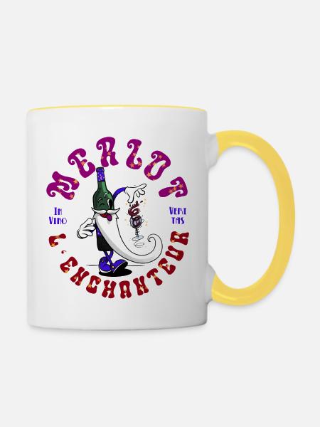 Merlot der Verzauberer - Tasse zweifarbig - Weiß/Gelb