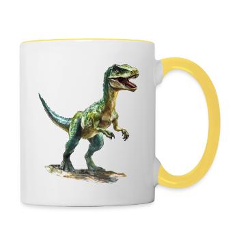 The extinction of the dinosaurs - Contrasting Mug - white/yellow - Right