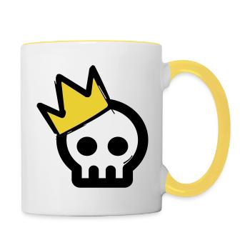 Crâne Roi - Mug contrasté - blanc/jaune - Droite