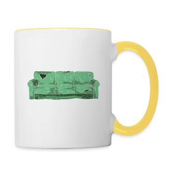 Mein Sofa Zieht Sich Zurück Aber Ich Nicht - Tasse zweifarbig - Weiß/Gelb - Rechts
