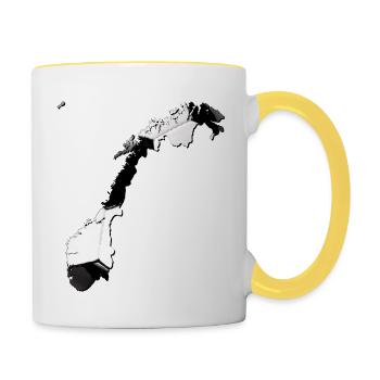 Norway map frames real football - Contrasting Mug - white/yellow - Right