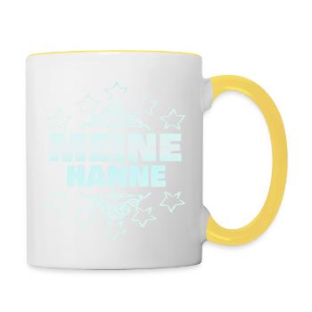 Hanne as a girl - Contrasting Mug - white/yellow - Right