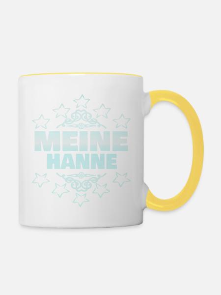 Hanne als Mädchen - Tasse zweifarbig - Weiß/Gelb