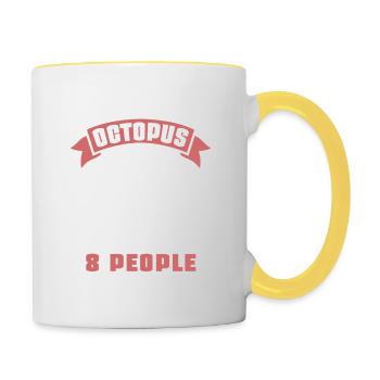 J’aimerais être une pieuvre autour de 8 personnes - Mug contrasté - blanc/jaune - Droite