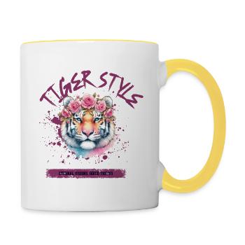 Tiger style - Tasse zweifarbig - Weiß/Gelb - Rechts