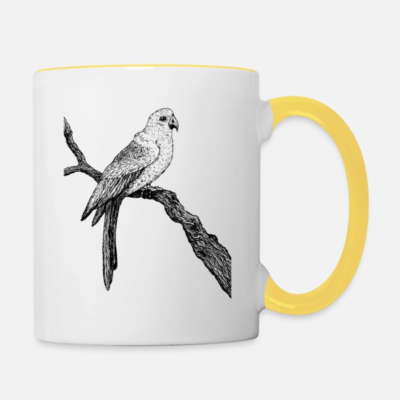 Petite perruche - Mug contrasté - blanc/jaune