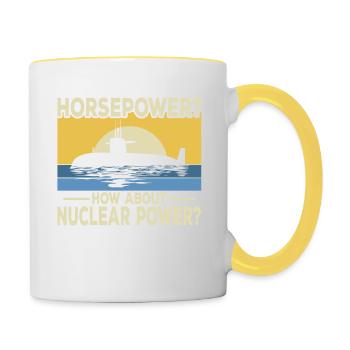 La puissance ? Et l’énergie nucléaire ? - Mug contrasté - blanc/jaune - Droite