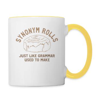 Synonym Rolls Just Like Grammar Used To Make - Contrasting Mug - white/yellow - Right