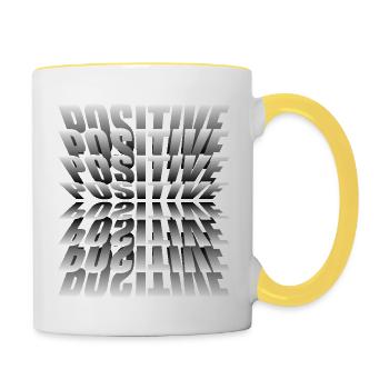 Positiv - Tasse zweifarbig - Weiß/Gelb - Rechts