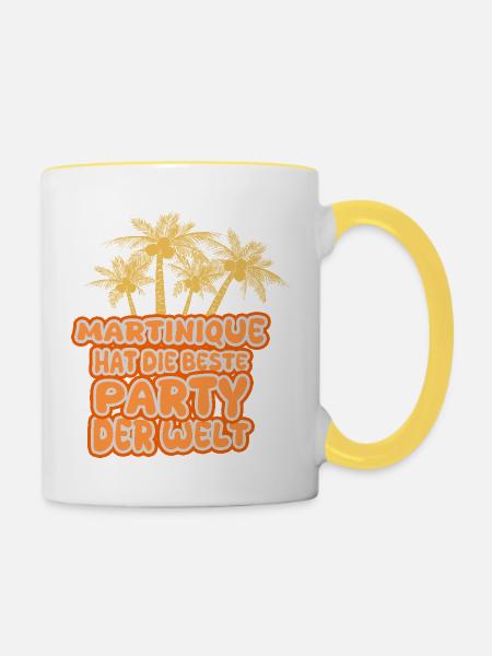 Urlaub Martinique - Tasse zweifarbig - Weiß/Gelb