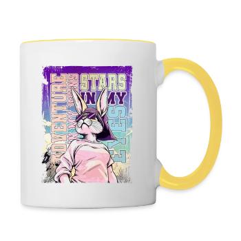 Stars in My Eyes – EnrolDesign - Tasse zweifarbig - Weiß/Gelb - Rechts