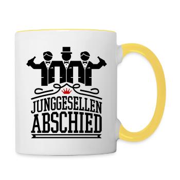 Junggesellen Abschied - Tasse zweifarbig - Weiß/Gelb - Rechts