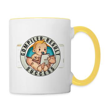Succès du résultat du compilateur - Mug contrasté - blanc/jaune - Droite