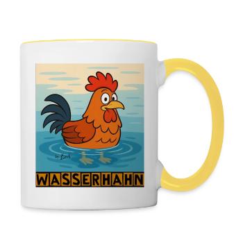 Wasserhahn by Rico Beck - Tasse zweifarbig - Weiß/Gelb - Rechts