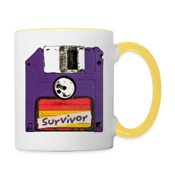 Surviving Cassette - Contrasting Mug - white/yellow - Right